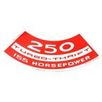 1967 1978 1969 1970 1971 CHEVROLET 250 ci 155 hp TURBO-THRIFT AIR CLEANER LID DECAL For Biscayne, Bel Air, Impala, SS, Chevelle, Malibu, El Camino, Chevy II, Nova, Corvette, Camaro and Monte Carlo