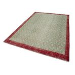 196x288 cm Kareli Kilim Yeşil Kareli Yün El Dokuma Modern Geometrik Etnik Eskitme Desenli Boho Oturma Odası Salon Yolluk Koridor Mutfak Halısı