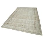 196x296 cm Vintage Bej Vintage Yün El Dokuma Modern Geometrik Etnik Eskitme Desenli Boho Oturma Odası Salon Yolluk Koridor Mutfak Halısı