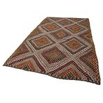 196x323 cm Geometrik Kilim Kırmızı Geometrik Yün El Dokuma Modern Geometrik Etnik Eskitme Desenli Boho Oturma Odası Salon Yolluk Koridor Mutfak Halısı