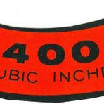 1970 FORD TRUCK & PICKUP 400 C.I. V-8 ENGINE AIR CLEANER TOP LID DECAL For F-100, F-250, F-350