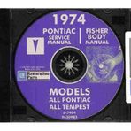 1974 PONTIAC FACTORY REPAIR SHOP & SERVICE MANUAL & FISHER BODY MANUAL CD - Bonneville, Catalina, Ventura, Safari, Grand Ville Brougham, LeMans, LeMans Sport, (includes all convertibles and wagons) 74