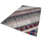 197x305 cm Kırk Yama Gri Yama Pamuklu Yün El Dokuma Modern Geometrik Etnik Eskitme Desenli Boho Oturma Odası Salon Yolluk Koridor Mutfak Halısı