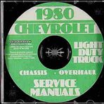 1980 CHEVROLET TRUCK REPAIR SHOP SERVICE MANUAL ½ ton, ¾ ton & 1 ton, Blazer, Suburban, Stake Body Truck, Van including the Sportvan, Cutaway Van, Hi-Cube Van, Step Van
