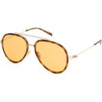 1981 002 56-15-145 Gucci Sarı Cam Unisex Güneş Gözlüğü - Altın