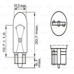 1987302929 Ampül Eco [12V] W5w Büyük Dipsiz Gösterge W2.1x9.5d (100 AD)