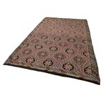 198x325 cm Geometrik Kilim Kahverengi Geometrik Yün El Dokuma Modern Geometrik Etnik Eskitme Desenli Boho Oturma Odası Salon Yolluk Koridor Mutfak Halısı