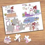 19957 Sevimli Kızın Hayatı Kolyaj Çocuklara Özel Puzzle Yapboz Tablo