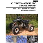 1999-2014 Honda TRX400EX Sportrax Cyclepedia Printed ATV Service Manual