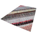 199x308 cm Kırk Yama Gri Yama Pamuklu Yün El Dokuma Modern Geometrik Etnik Eskitme Desenli Boho Oturma Odası Salon Yolluk Koridor Mutfak Halısı