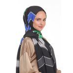 19V69 ITALIA Siyah Lacivert Yeşil Modal Seri Şal Eşarp Askısı Ile Birlikte 75x200 cm