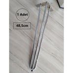 1ADET-Metal Firkete Ayak, Gümüş Renk Kaplama, Masa Ayakları, Sehpa Ayakları-NFA1 - 48,5 cm