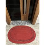 1AMSTERDAM Serisi Jüt, Desenli Kapı Önü, Paspas, Banyo Paspası, Balkon Paspası / Hediyelik, Ev Eşyası - Kırmızı - 40 x 70 cm