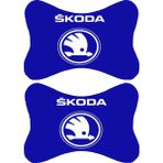 1Araba 1Ev 2'li Set Skoda Araçlarla Uyumlu Ortopedik Oto Boyun Yastığı - Mavi