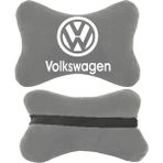1Araba 1Ev 2'li Set Volkswagen Araçlarla Uyumlu Ortopedik Oto Boyun Yastığı - Gri