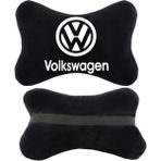 1Araba 1Ev 2'li Set Volkswagen Araçlarla Uyumlu Ortopedik Oto Boyun Yastığı - Siyah