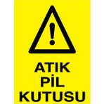 1Beyaz Reklam Atık Pil Kutusu Uyarı Tabelası - 20x30 Alüminyum Kompozit Panel - PA2