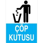 1Beyaz Reklam Çöp Kutusu Uyarı Tabelası - 70x100 Alüminyum Kompozit Panel - ÇÖP1