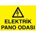 1Beyaz Reklam Elektrik Pano Odası Uyarı Tabelası - 20x30 Alüminyum Kompozit Panel - PAN13