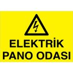 1Beyaz Reklam Elektrik Pano Odası Uyarı Tabelası - 50x70 Alüminyum Kompozit Panel - PAN13
