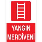 1Beyaz Reklam Yangın Merdiveni Uyarı Tabelası - 20x30 Alüminyum Kompozit Panel - Y45