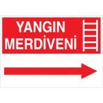 1Beyaz Reklam Yangın Merdiveni Uyarı Tabelası - 50x70 Alüminyum Kompozit Panel - Y3
