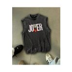 1blood Joker Kolsuz Atlet Bisiklet Yaka Yıkamalı Vintage Unisex Oversize T-Shirt