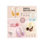 1DepoBu Şarjlı Boyun Fanı Çocuk Mini Taşınabilir Boyun Vantilatörü Sessiz USB Type-C 3 Kademeli Soğutucu Fan