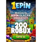 1Epin 200 Robux - USD Para Birimi ile Roblox Oyun İçi Alım İçin Aylık Süreli Kod