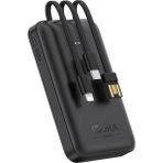 1Hora GAR261 5000 Mah Taşınabilir Hızlı Şarj Cihazı - 3 Çıkışlı - Usb-C, Usb-A, Lightning Powerbank - Siyah