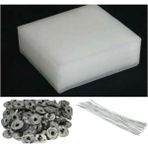 1kg Parafin, Fitil, Dekoratif Mum Yapım Seti, 50 Adet, Soya, Jel, Beyaz - Seçenek 1