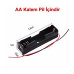 1'li 1,5v Aa Kalem Pil Kutusu Yuvası 1x1,5v Kablolu Batarya Pil Tutucu