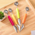 1pcs-Mıx-1 Meyve Oyma Bıçağı Çift Başlı Paslanmaz Çelik Karpuz Dondurma Kepçe Yığını Kepçe Ev Mutfak Aksesuarları (Yurt Dışından) - Ice Cream Scoops & Stacks - Renkli