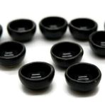 1shopforyou Siyah Yuvarlak Kaseler Bebek Evi Minyatürleri Seramik Yeni 10x10 mm 10 adet