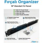 1u 19" Fırçalı Kablo Organizer