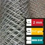 2.00Mm Kalınlık 7X7 Göz (100Cm -20Mt) Galvanizli Helezon Bahçe Çit Tel Örgüsü