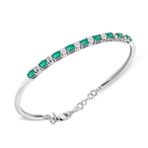 2.10 Ct Pırlantalı Markiz Zümrüt Bilezik