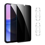 【2 + 2 adet】Samsung Galaxy A15 5G için görüş koruma folyosu, gizlilik zırhlı koruma camı, gözetleme önleyici folyo, anti spy koruyucu cam