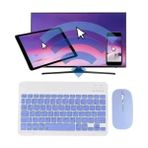 2.4 Ghz Wireless Kablosuz Klavye Ve Mouse Seti Bluetooth Keyboard Lila