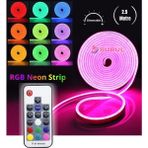 2.5 Metre 20 Renk Rf Kumandalı Renk Değiştiren Rgb Neon LED Şerit Işık Seti SB-6562 - 2,5 m - Çok Renkli