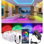2.5 Metre 256 Renk Bluetooth App Kontrol Renk Değiştiren Rgb Şerit LED Işık Seti SB-6547 - 2,5 m - Çok Renkli