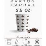 2.5 Oz (70-75 Ml) Karton Bardak, 100 Adet , En Küçük Boy Bardak, Tadım Bardağı, Kahve, Espresso Bardağı, Zemzem Bardağı
