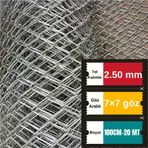 2.50Mm Kalınlık 7X7 Göz (100Cm -20Mt) Galvanizli Helezon Bahçe Çit Tel Örgü