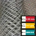 2.50Mm Kalınlık 7X7 Göz (120Cm -20Mt) Galvanizli Helezon Bahçe Çit Tel Örgü