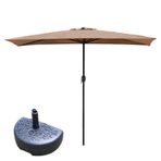 2.5M dikdörtgen balkon şemsiye küçük alanlar için krank sistemi ile sağlam yarım boy bahçe şemsiyesi duvar veya sundurma için