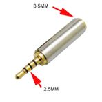 2.5mm (Erkek) to 3.5mm (Dişi) Kulaklık Çevirici Jack Altın Uç
