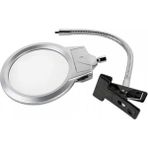 2.5X130 mm 5X24 mm LED Aydınlatmalı Büyüteç Masa Üstü L Hortum Mandallı MG15124-C