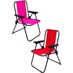 2-6 Yaş Lüx Çocuk Piknik Sandalyesi-Mini Kamp Sandalyesi-Kırmızı-Pembe-2 Adet - 6456 Ecorce Tube Marron - Polyester