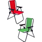 2-6 Yaş Lüx Çocuk Piknik Sandalyesi-Mini Kamp Sandalyesi-Kırmızı-Yeşil-2 Adet - 6456 Ecorce Tube Marron - Polyester