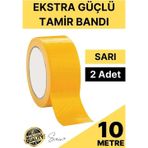 2 Adet 10 mt Sarı Tamir Takviye Kapatıcı Güçlü Onarım Bandı Su Geçirmez Sızdırmaz Dayanım Çatlak